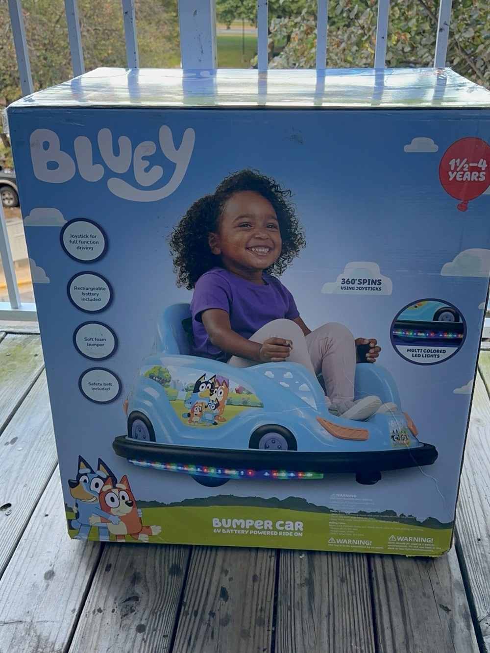 Kids Light-Up Bluey Bumper Car Ride-On